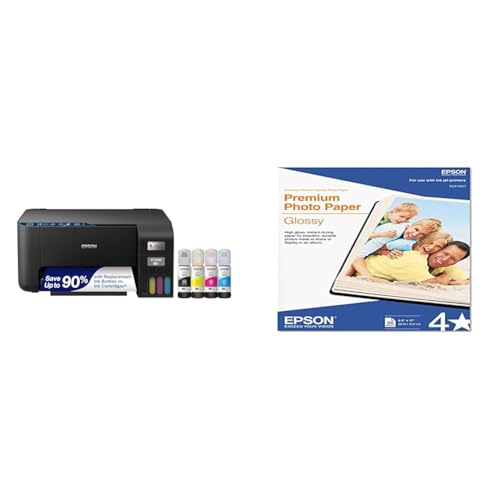 Epson EcoTank ET-2400 Wireless Color All-in-One Cartridge-Free Supertank Printer with Scan and Copy – Easy, Everyday Home Printing, Black
