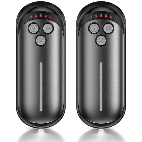 Rechargeable Hand Warmers 2 Pack, 6000mAh Electric Hand Warmer Rechargeable, 2 in 1 Portable Hand Warmers with AI Smart Chips, Outdoor, Hunting, Camping for Family for Christmas