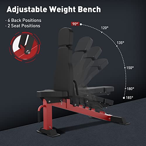 Mikolo 2.36'' x 2.36'' Folding Wall Mounted Squat Rack, 1000 Pounds Capacity Power Rack with Weight Bench，Pull Up Bar, J Hooks and Other Attachments, Space-Saving Home Gym