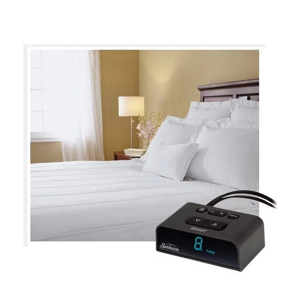 Sunbeam White Heated Mattress Pad, Full