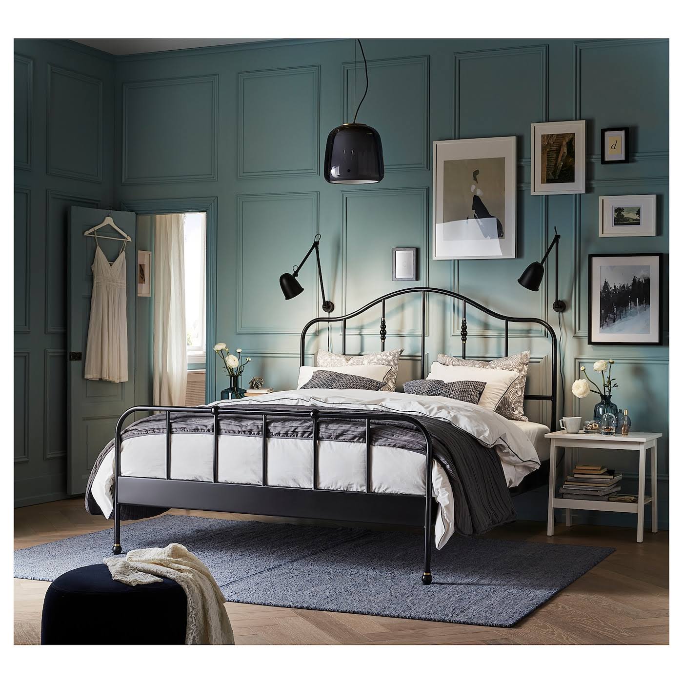 IKEA - SAGSTUA Bed Frame, Black, King