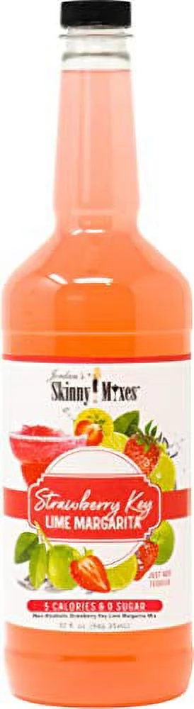 Jordan's Skinny Mixes Sugar Free Strawberry Key Lime Margarita Mix, Flavored Cocktail Mixer for Drinks, Marg Drink Flavoring for Cocktails & Mocktails, Low Calorie, Keto Friendly, 32 Fl Oz, 1 Pack
