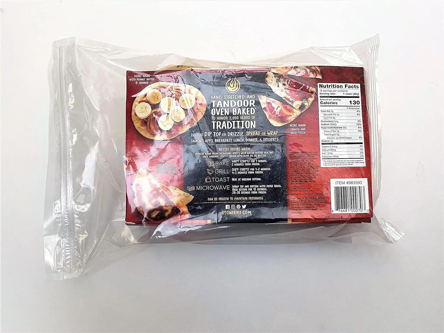 Mini Naan (Original) Authentic Flatbreads, 18 Mini Flatbreads Total In A Resealable Packaging