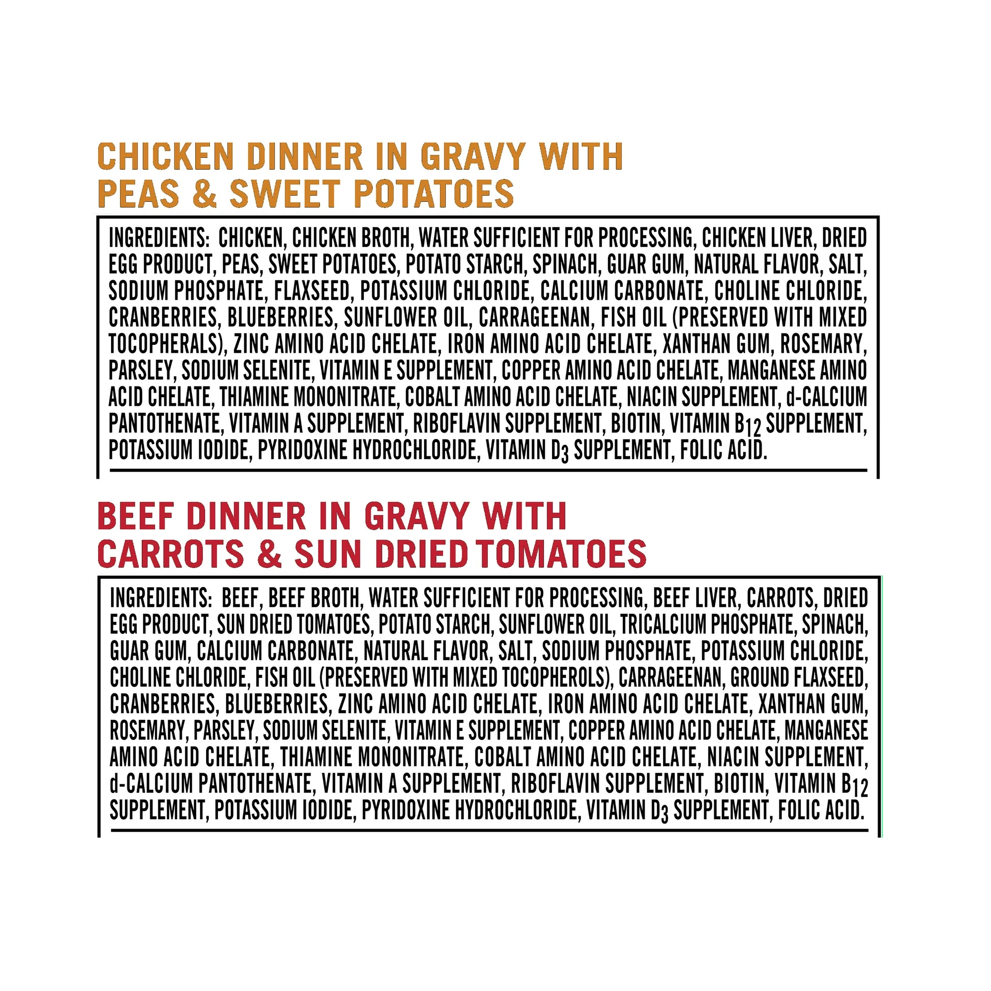 (24 pack) Pure Balance Grain Free Chicken Dinner in Gravy & Beef Dinner in Gravy Wet Dog Food Variety Pack, 3.5 oz, 12 Count