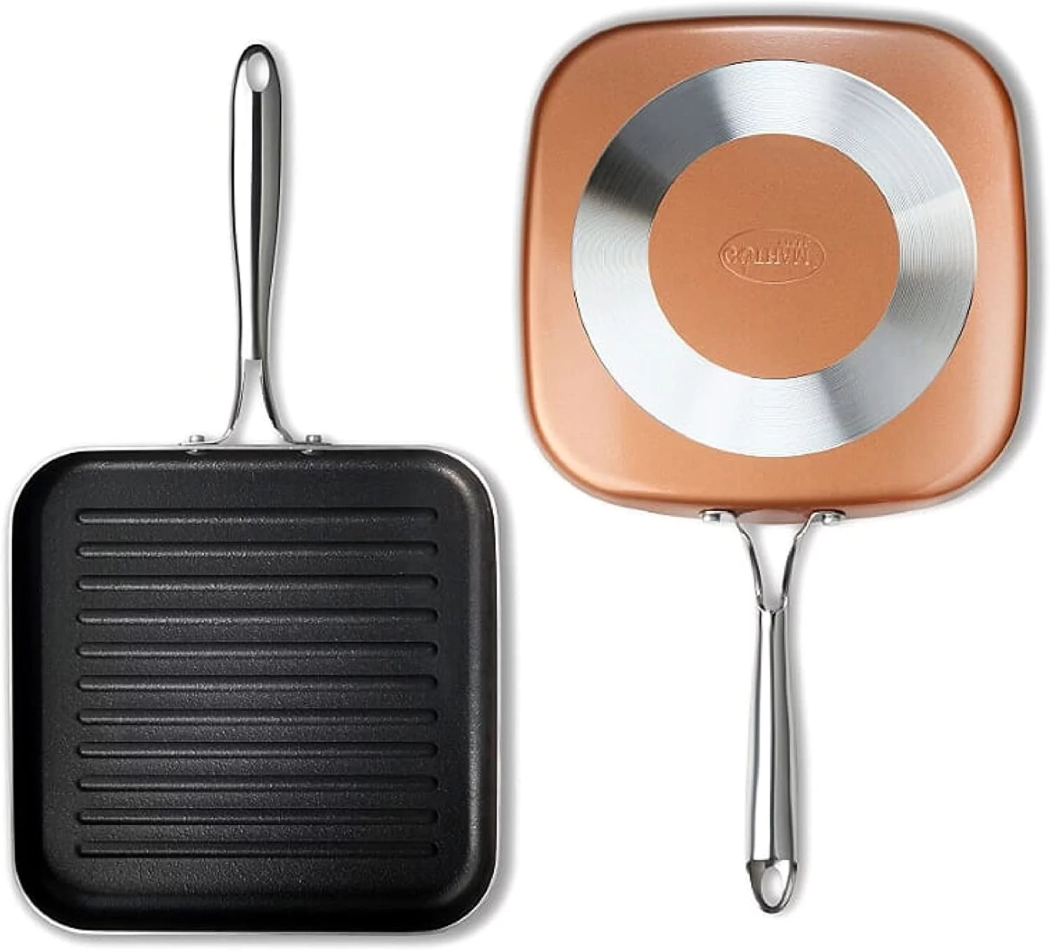 Gotham Steel Nonstick Grill Pan for Stovetops with Grill Sear Ridges, Ultra Durable Coating,100% PFOA Free, 10.5 inch