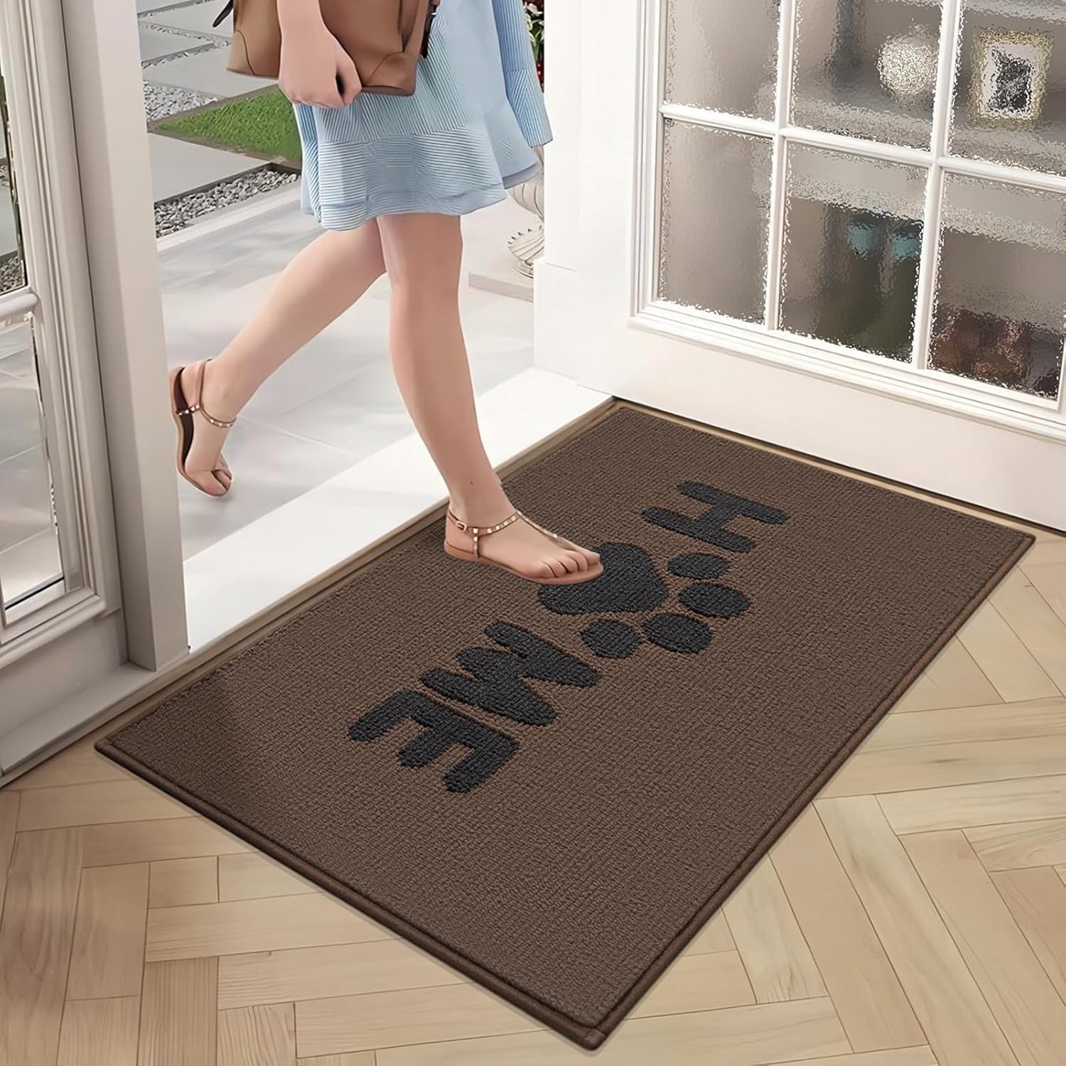 Door Mat Indoor, Welcome Front Door Mats Non Slip Entrance Mat, Absorbent Resist Dirt Entryway Rug, Inside Doormat Floor Mats for Home, Entrance, Entry, 20