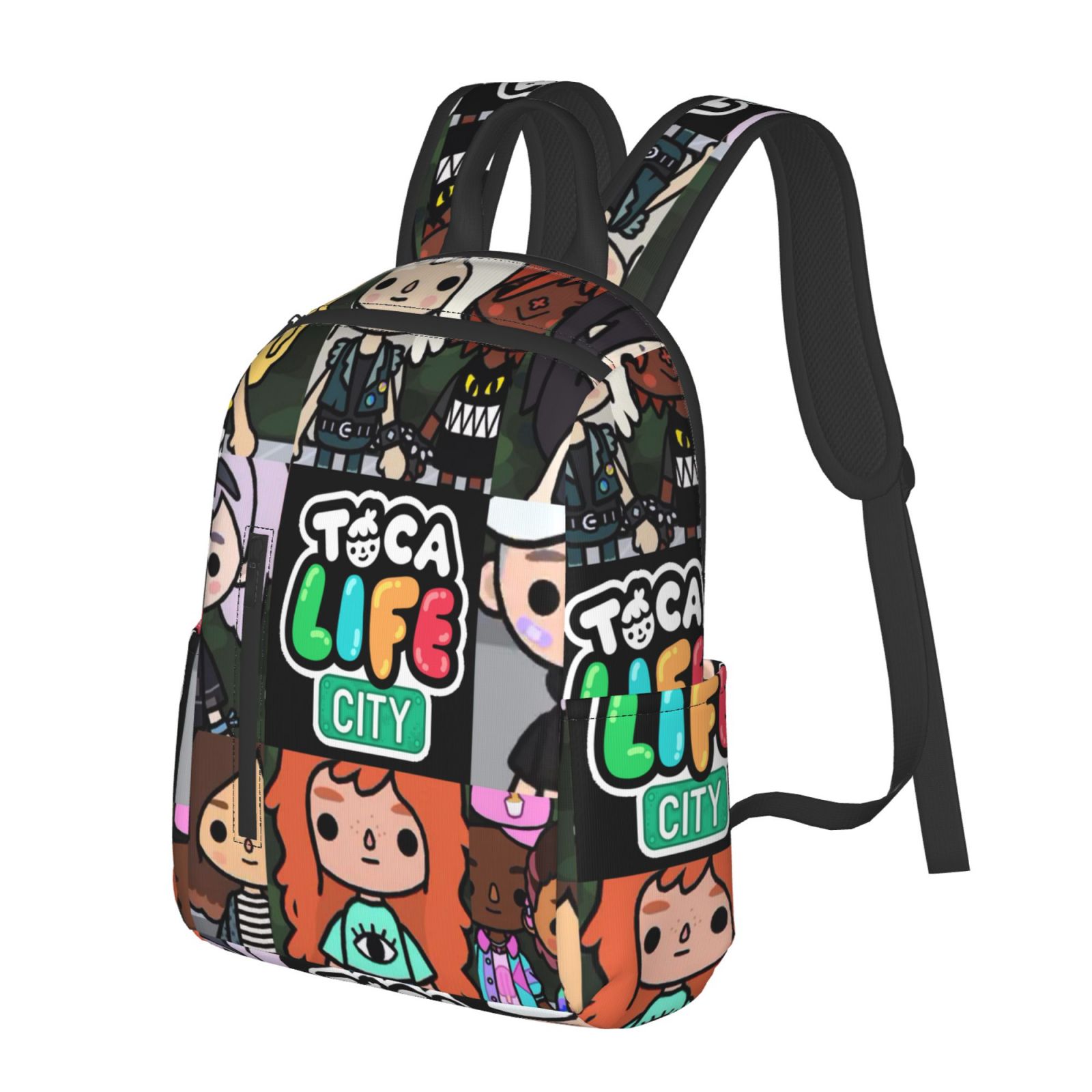 Cartoon Toca Boca Backpack Student School Bag Bookbag Satchel Lightweight Unisex Daypack Knapsack Rucksack For Kids Teens Adult