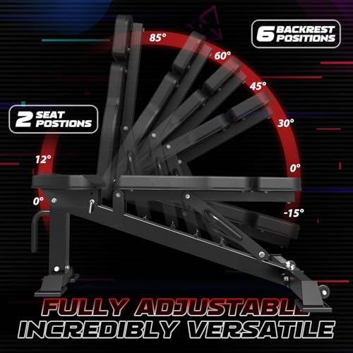 Mikolo Smith Machine Home Gym, 2200lbs Squat Rack with LAT-Pull Down System & Cable Crossover Machine, Training Equipment with Adjustable Weight Bench