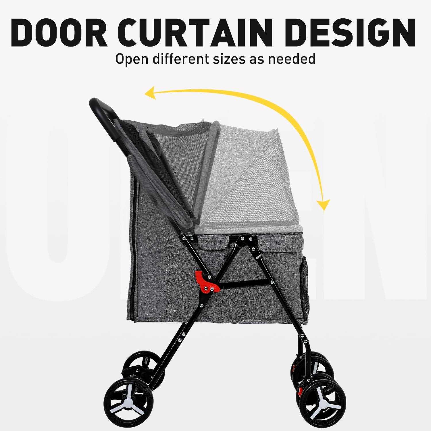 BestPet Pet Stroller Dog Cat Stroller Mesh Foldable Puppy Stroller for Travelling Shopping - Pet Supplies online store