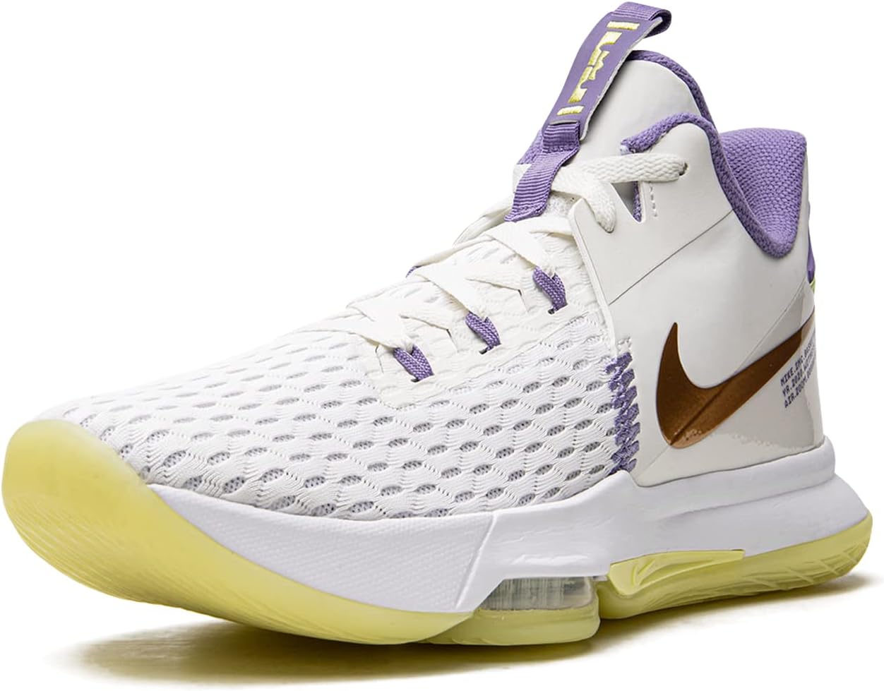 Nike Men's Lebron Witness V Low-top Sneakers, Summit White/White-light Zitro, 11