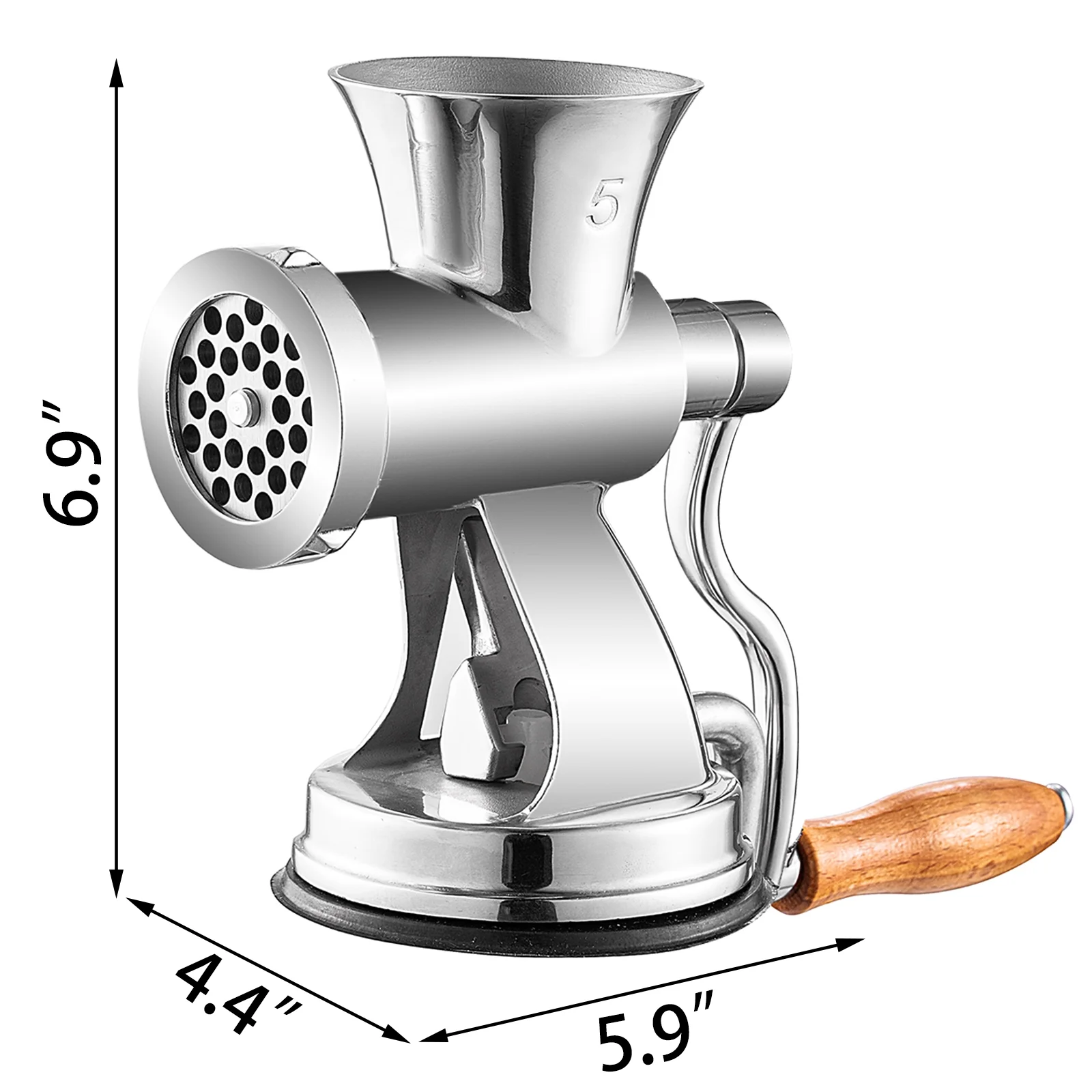 VEVORbrand Hand Operated Meat Grinder 304 Stainless Steel Manual Meat Grinder Multifunction Crank Meat Grinder Sausage Maker Powder Grinder Household Manual Meat Mincer