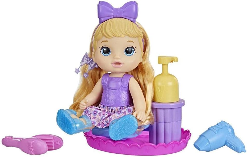 Baby Alive Sudsy Styling Doll, Blonde Hair, 12-Inch, Salon Chair, Toys for 3 Years and Up