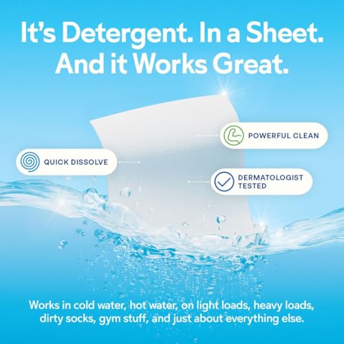 Earth Breeze Laundry Detergent Sheets Fresh Scent - 60 Loads No Plastic Jug Concentrated Laundry Detergent 30 Sheets