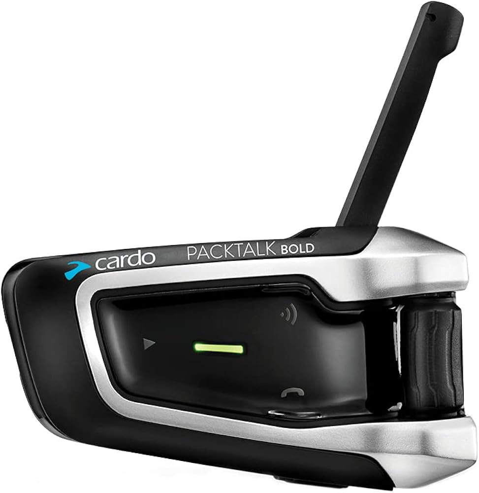 Cardo PTB00001 - PACKTALK Bold Motorcycle Bluetooth Communication System Headset - Black, Single Pack