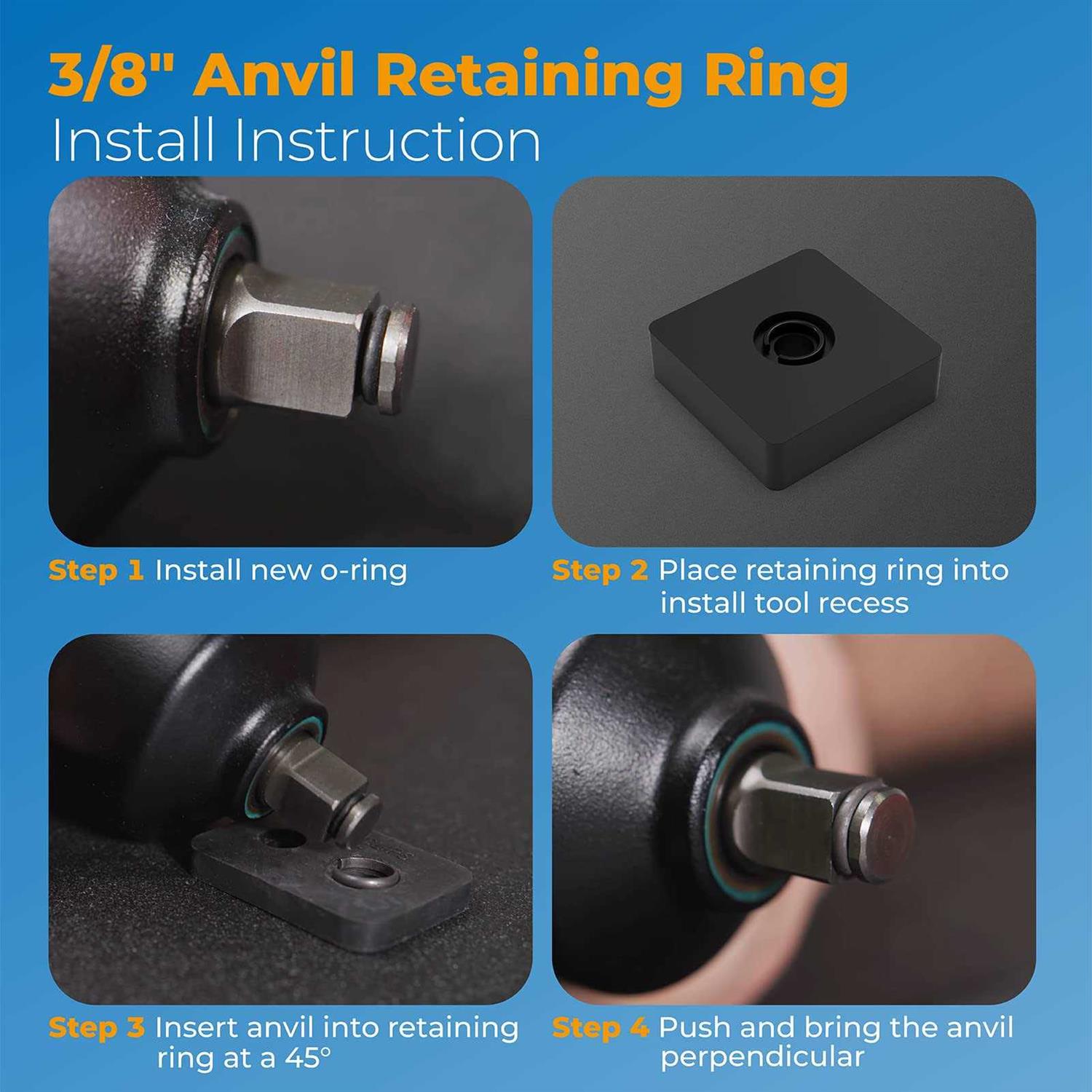 3/8 Impact Retaining Ring Fits Milwaukee 3/8 Impact Friction Ring Clip With O-Ring,Impact Hog Ring Replacement For Milwaukee Type Wrenches