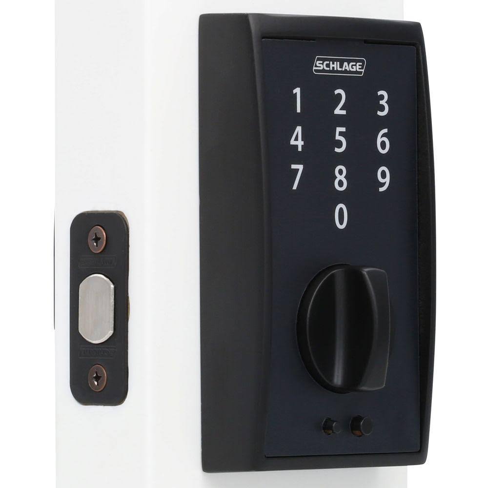Schlage Touch Century Deadbolt. Matte Black