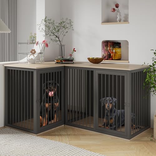 Dog Crate Furniture for 2 Dogs, 79.1
