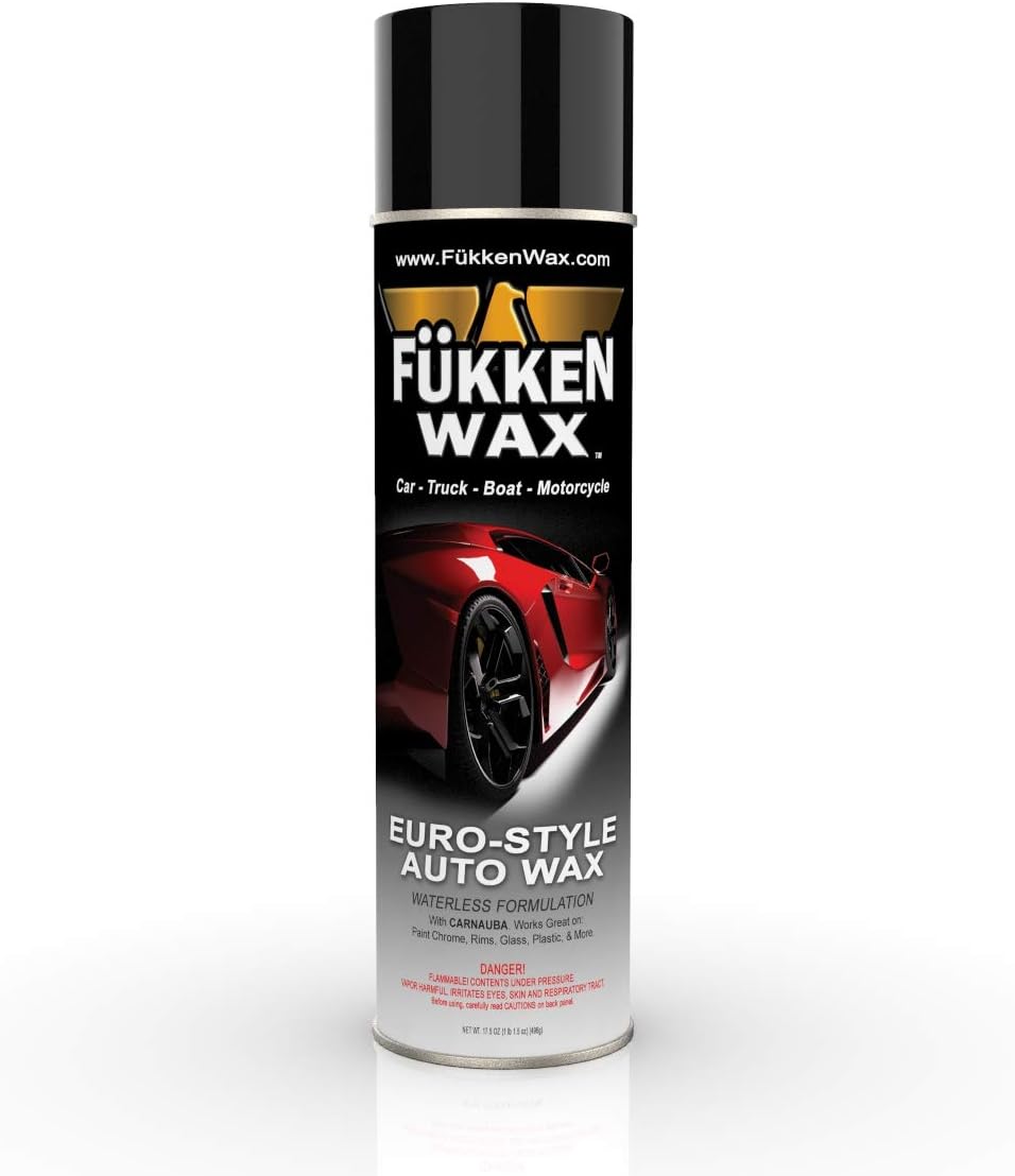 Fukken Wax Premium Spray-On Car Wax with Improved Formula. Big 17.05oz Aerosol Can Carnauba from Brazilian Palm. Get Brighter, Longer Lasting Shine (6 Cans)