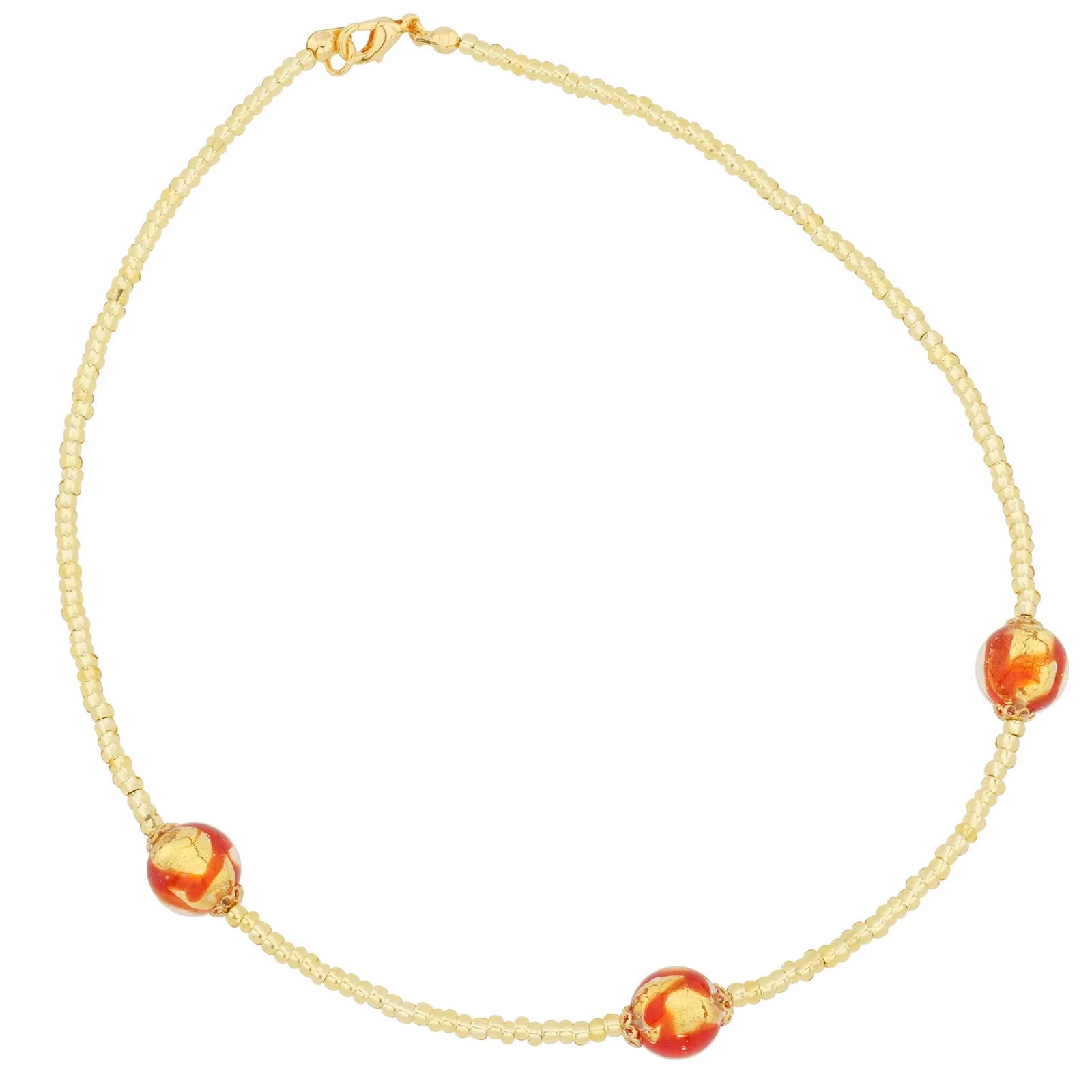 GlassOfVenice Murano Glass Royal Red Balls Necklace