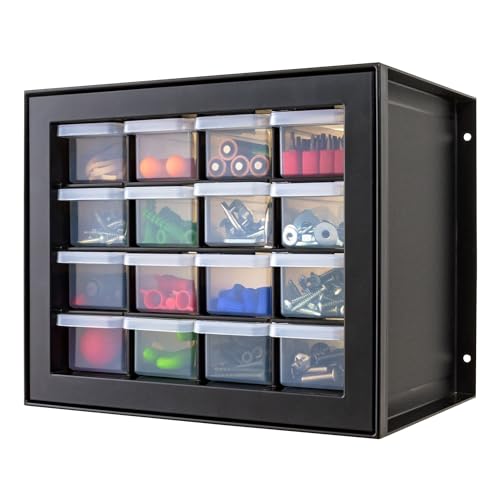 IRIS USA Screw Tool Organizer Small Parts Cabinet Chest, 44-Drawer Hardware Electronics Nuts Bolts Storage Drawers Organization Toolbox Garage Craft Business Teacher Beads Scrapbook Art Hobby - Black