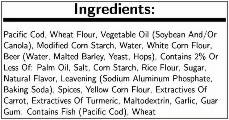 Pubhouse 6 Ounce Golden Ale Beer Battered Boneless Alaska Cod Natural Fillets, 10 Pound -- 1 Each.