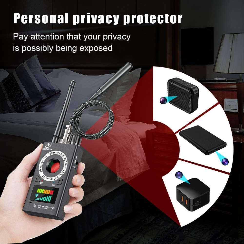 Anti Spy Detector, RF Detector & Camera Finder, Bug Detector, Upgraded RF Signal Detector, LNYOSN GSM Tracking Device for Wireless Audio Bug Hidden Camera Detector