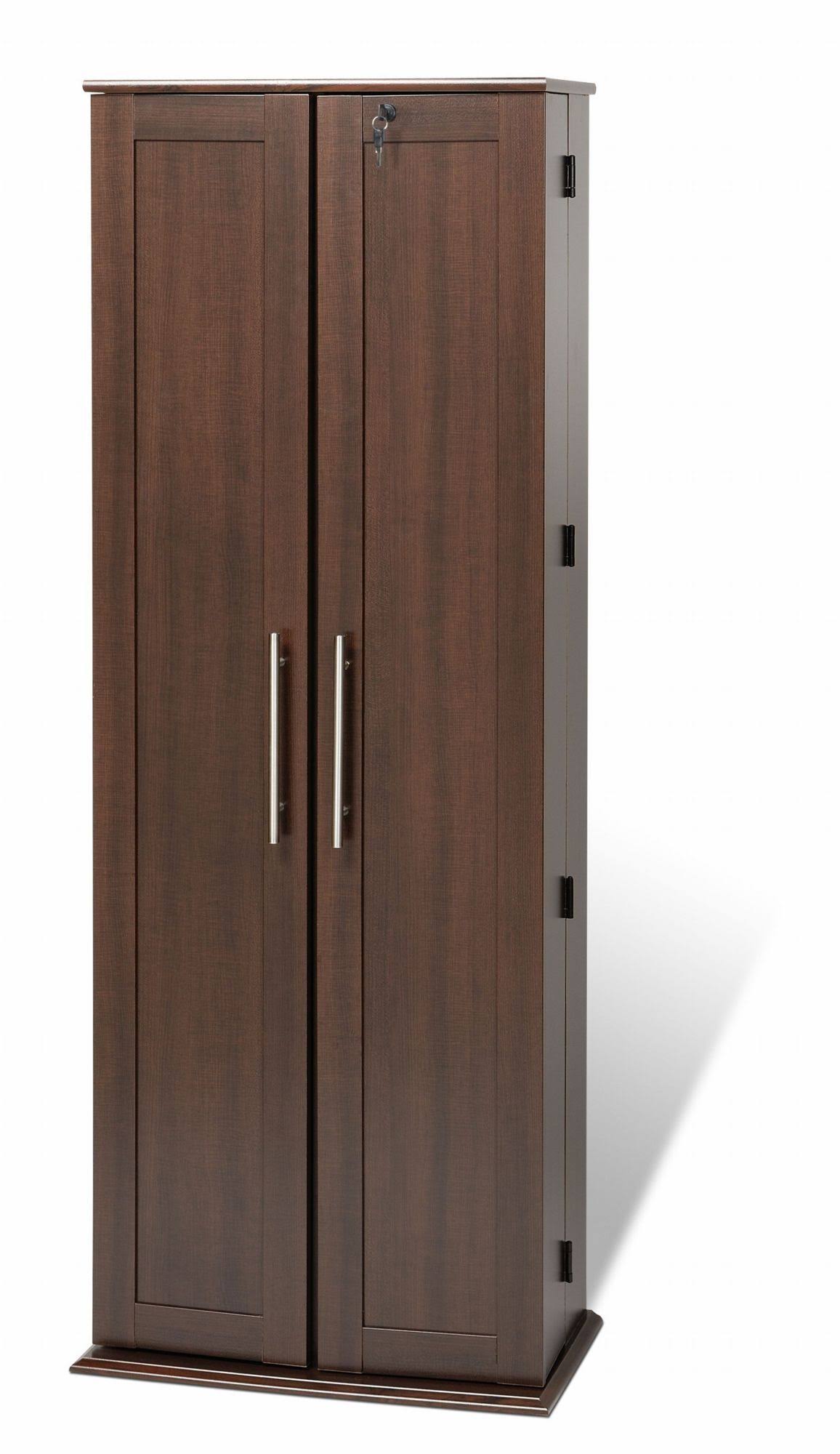 Prepac Espresso Grande Locking Media Storage Cabinet with Shaker Doors, Espresso, 64x22