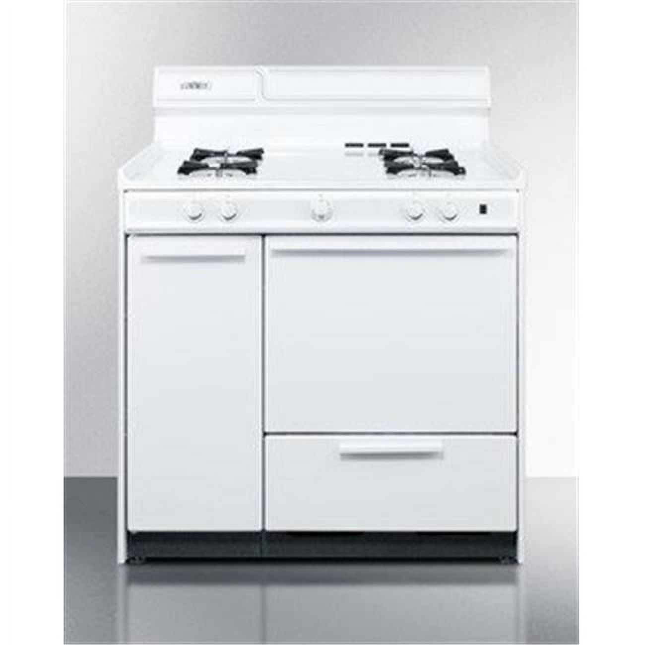 Summit Appliance WNM430P 36 in. Gas Freestanding Range, White