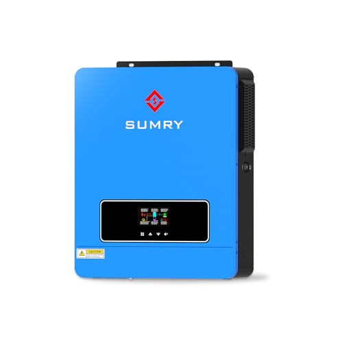 SUMRY 3600W Solar Inverter Charger, DC 24V to AC 110V Hybrid Inverter with Built-in 120A MPPT Controller, Pure Sine Wave PV Power Converter, Supports Battery-Less or AGM Lithium Battery