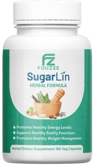 SugarLin Herbal Support Supplement — Normalizes Wellness & Manages Cravings W/Ayurvedic Herbs; Fenugreek, Turmeric, Gymnema Sylvestre —Additive-Free Daily Supplement (180 Capsules, 30 Day Supply)