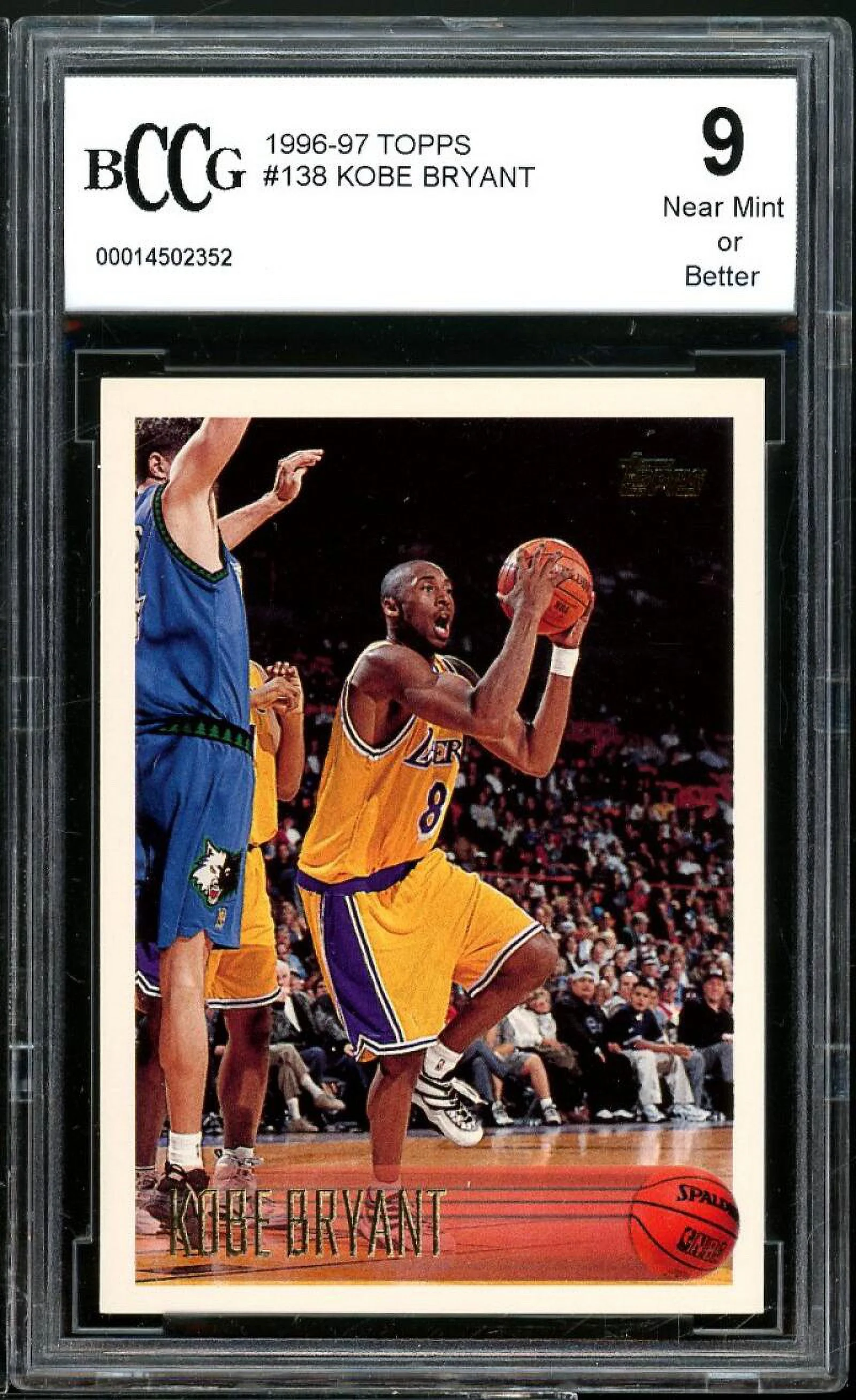 1996-97 Topps #138 Kobe Bryant Rookie Card BGS BCCG 9 Near Mint+