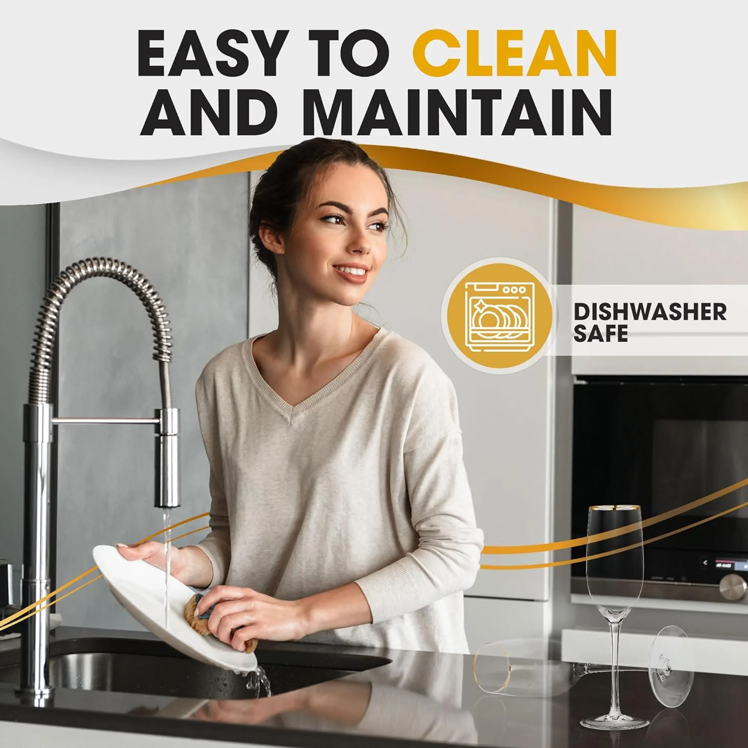 Premium Champagne Flutes - Crystal Champagne Glasses With Rim - 7.7 Oz Each (Set Of 2)