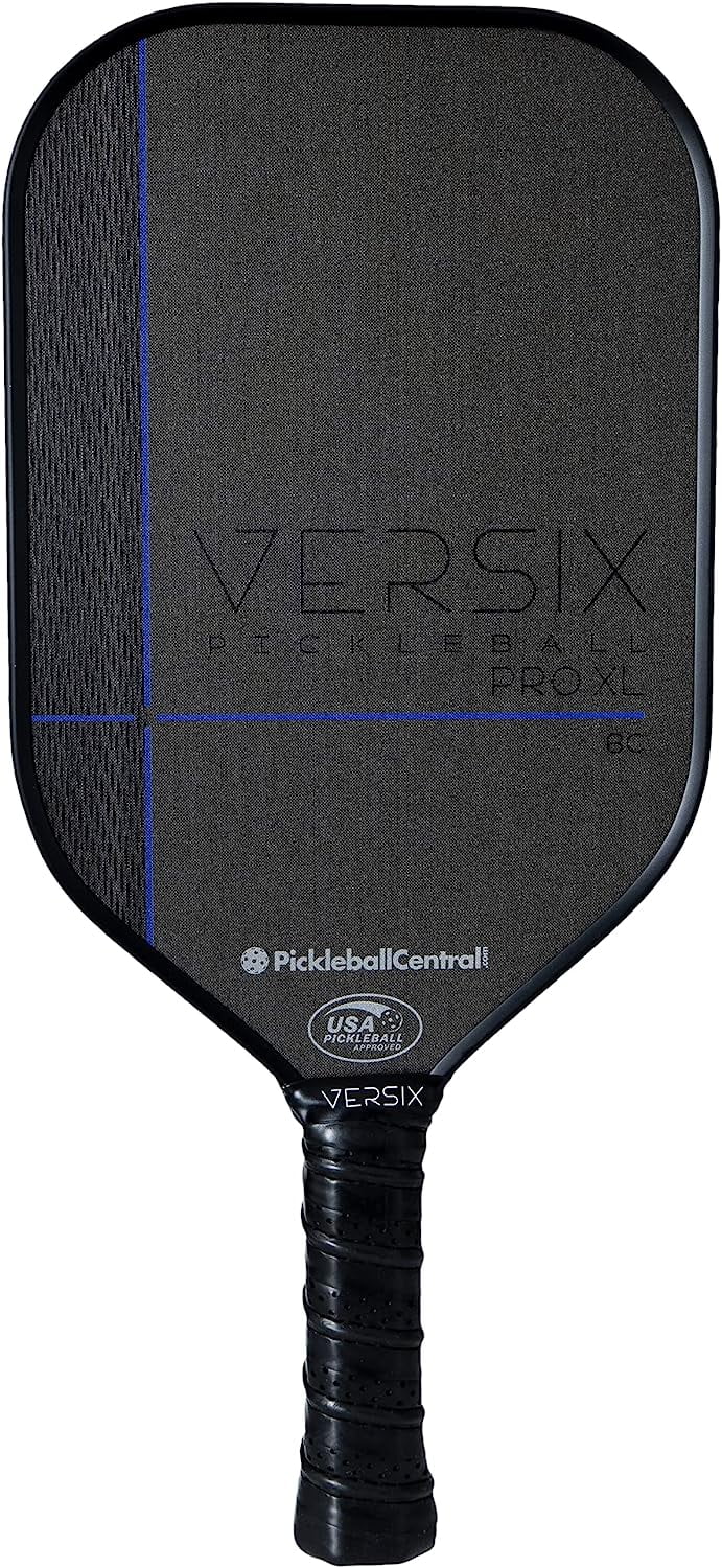 VERSIX Pro XL 6C Carbon Control Textured Pickleball Paddle - Carbon Fiber Face, Weight 7.8 – 8.2oz.(Midweight), 15mm Thick Polypropylene Core, 4 1/8