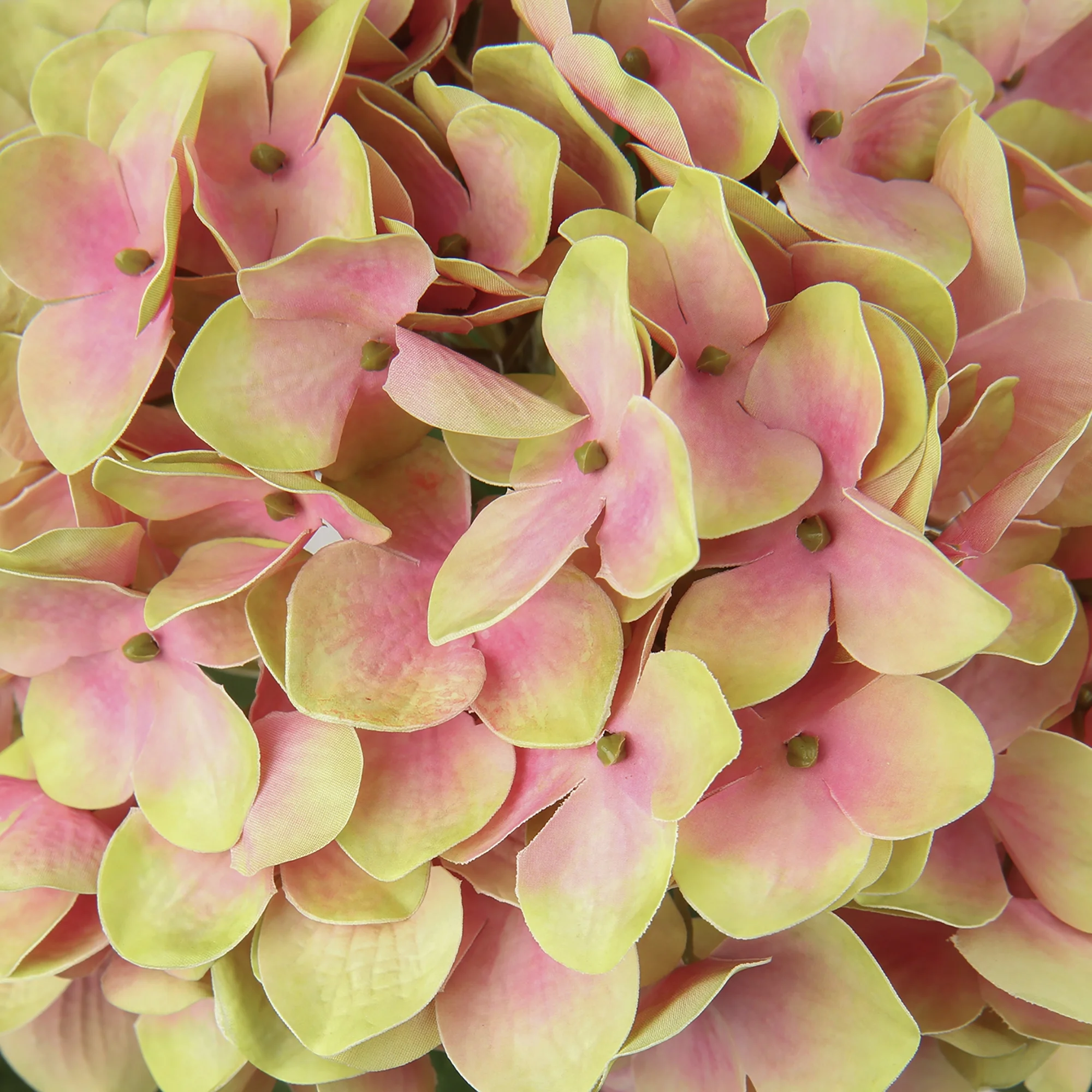 3 Pcs Artificial Hydrangeas Silk Flowers Stems Realstic Flower 24.8 Inch Real Touch Fake Hydrangea Yellow Pink
