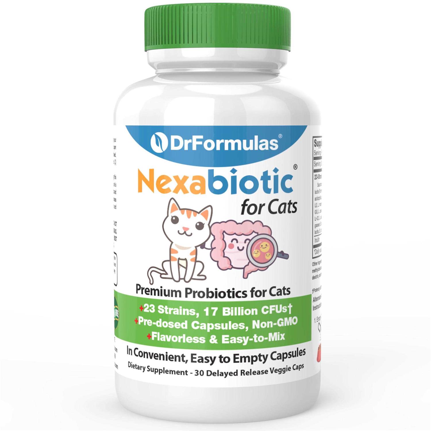 DrFormulas Nexabiotic Probiotics for Cats Powder Treats Diarrhea for Pets with Saccharomyces Boulardii Lactobacillus Acidophilus - Pet Supplies online store
