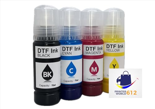 A4 DTF Printer for Clothes, T-Shirt Transfer Printing Machine, Direct to Film Printer. DTF Set of 4 Ink, C/M/Y/B, DTF Printing Paper, DTF Powder. Conversion DTF