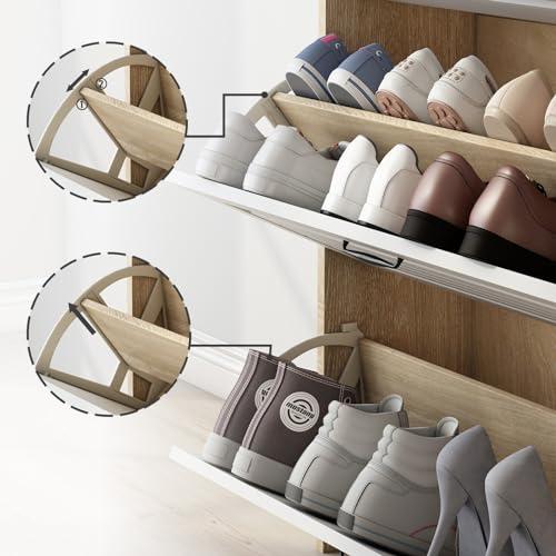 Shoe Cabinet with 3 Flip Drawers for Entryway, Shoe Rack Storage Cabinet with 2 Drawers, Shoe Cabinet Organizer for Entryway, Entrance Hallway