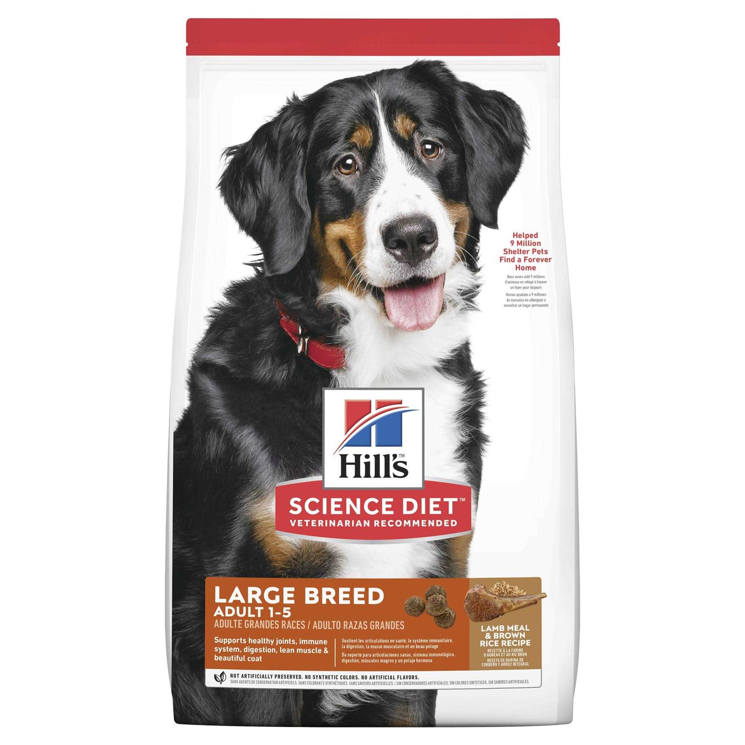 Hill's Science Diet Adult Large Breed Lamb Meal & Brown Rice Dry Dog Food - Pet Supplies online store