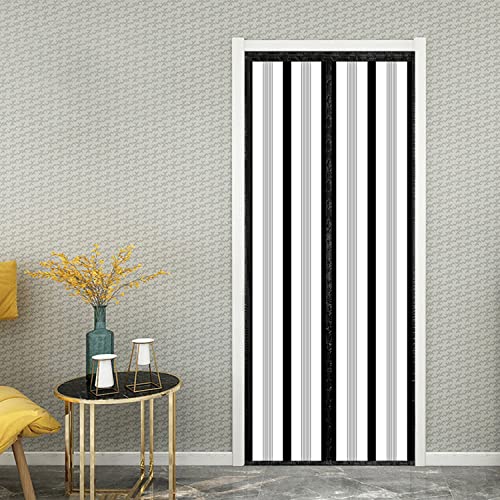 Insulated Door Curtain, Magnetic Thermal Door Cover Screen Door Self-Closing Privacy Magnetic Screen Door Hands Free for Patio, Kitchen, Bedroom, Air Conditioner Room, Fits Doors up to 36