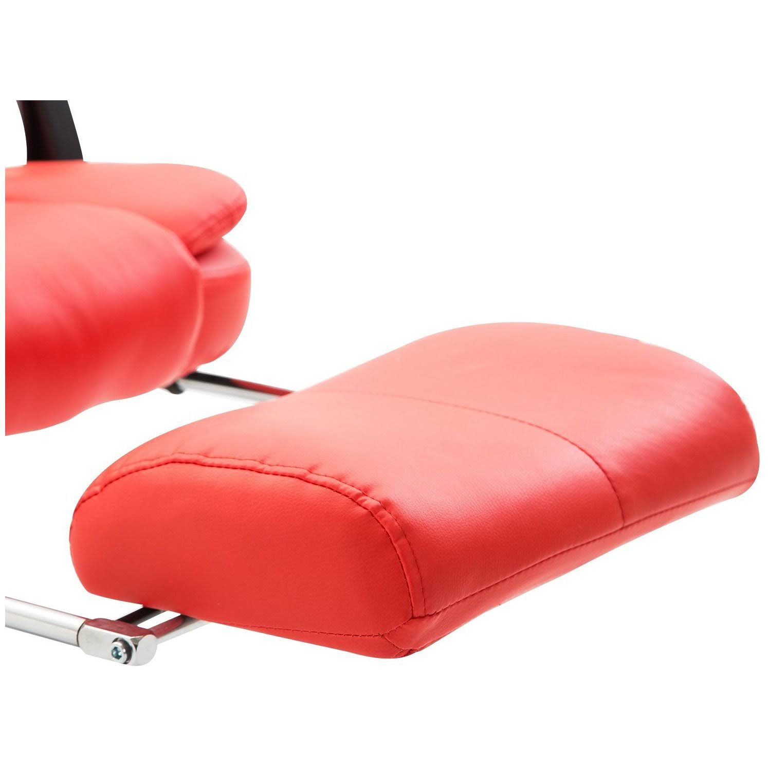 HOMCOM High Back Reclining PU Leather Executive Office Chair with Footrest (Red)