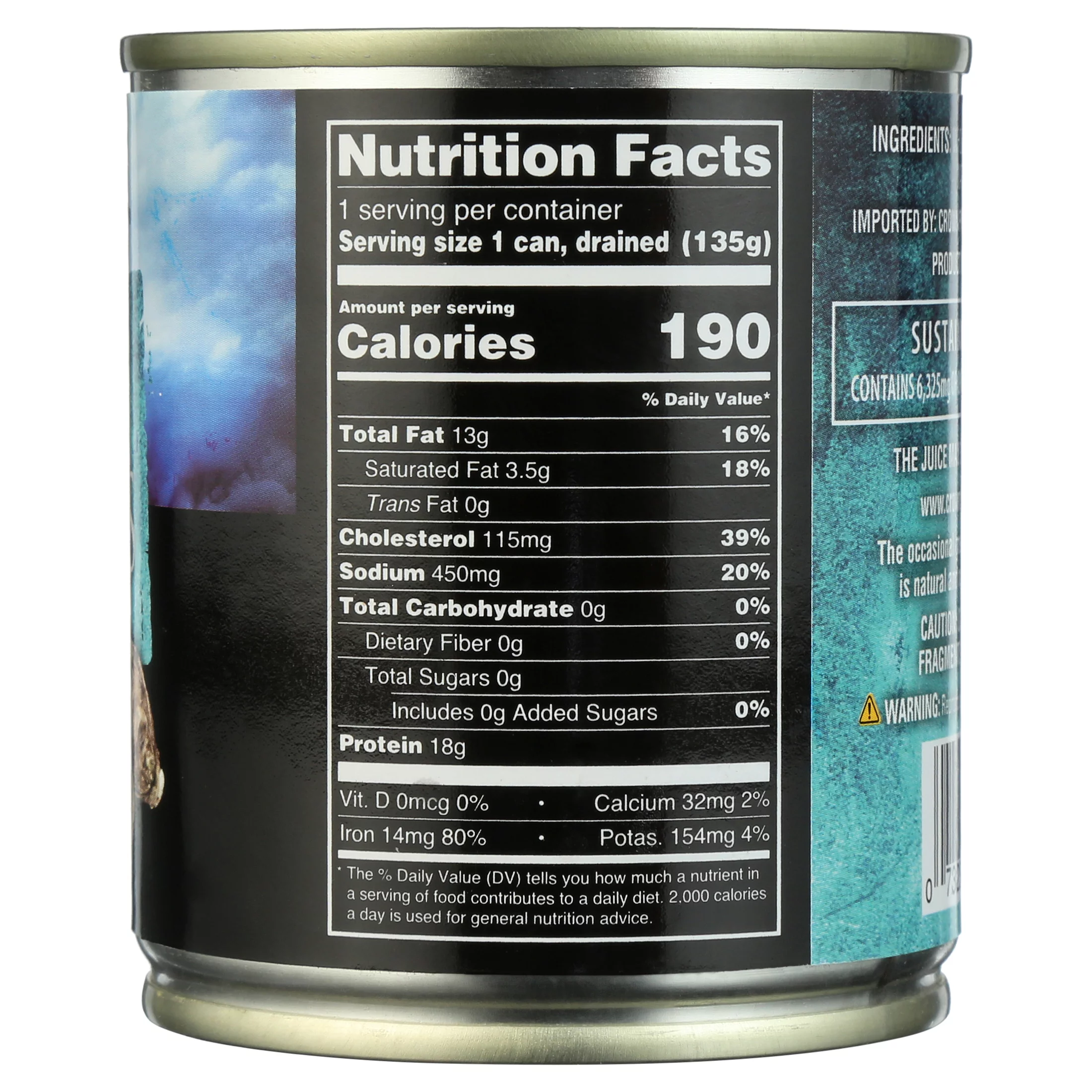 CROWN PRINCE NATURAL SEAFOOD WHOLE BOILED OYSTERS