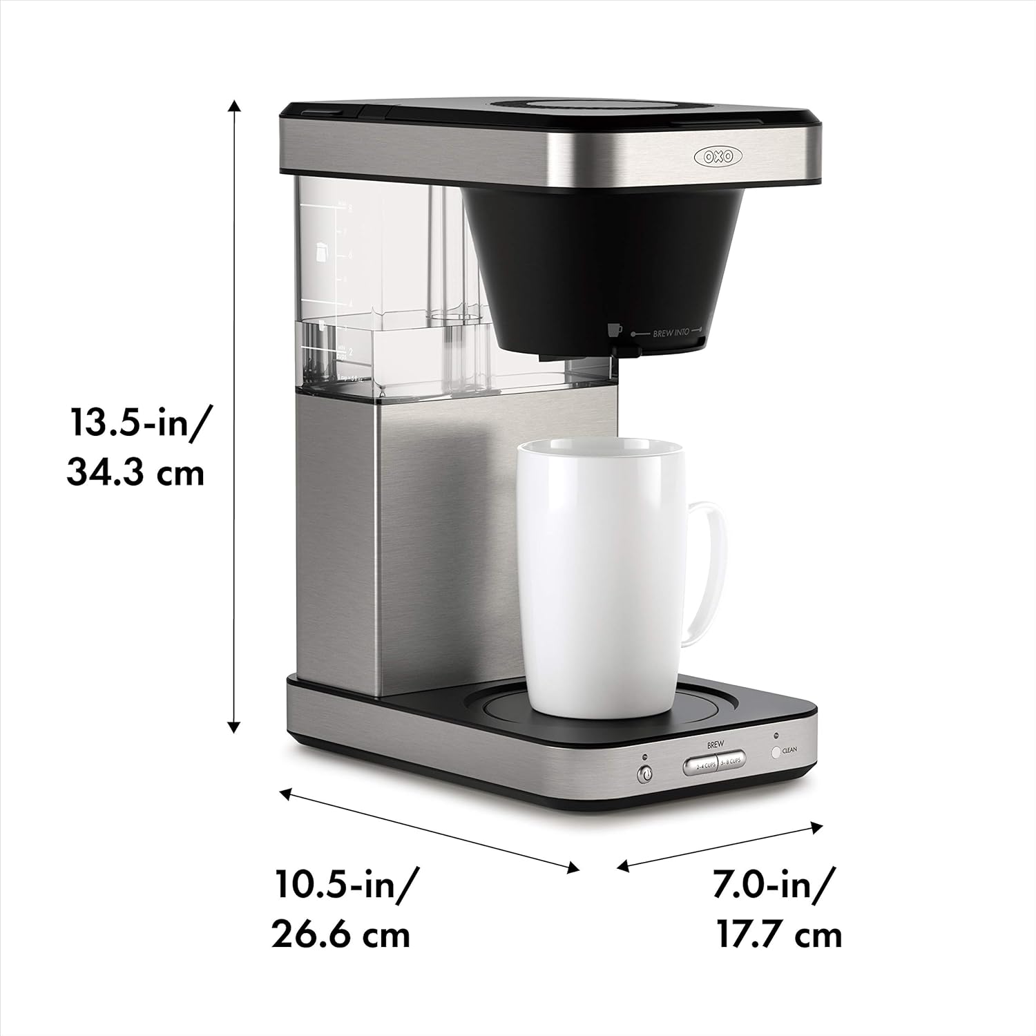 OXO Brew 8 Cup Coffee Maker, Stainless Steel & Brew Conical Burr Coffee Grinder