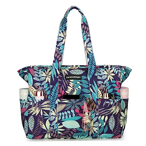Travel Beach Bag for Women Waterproof Sandproof Beach Tote Bag with Zipper Large Pool Bag Gym Bag