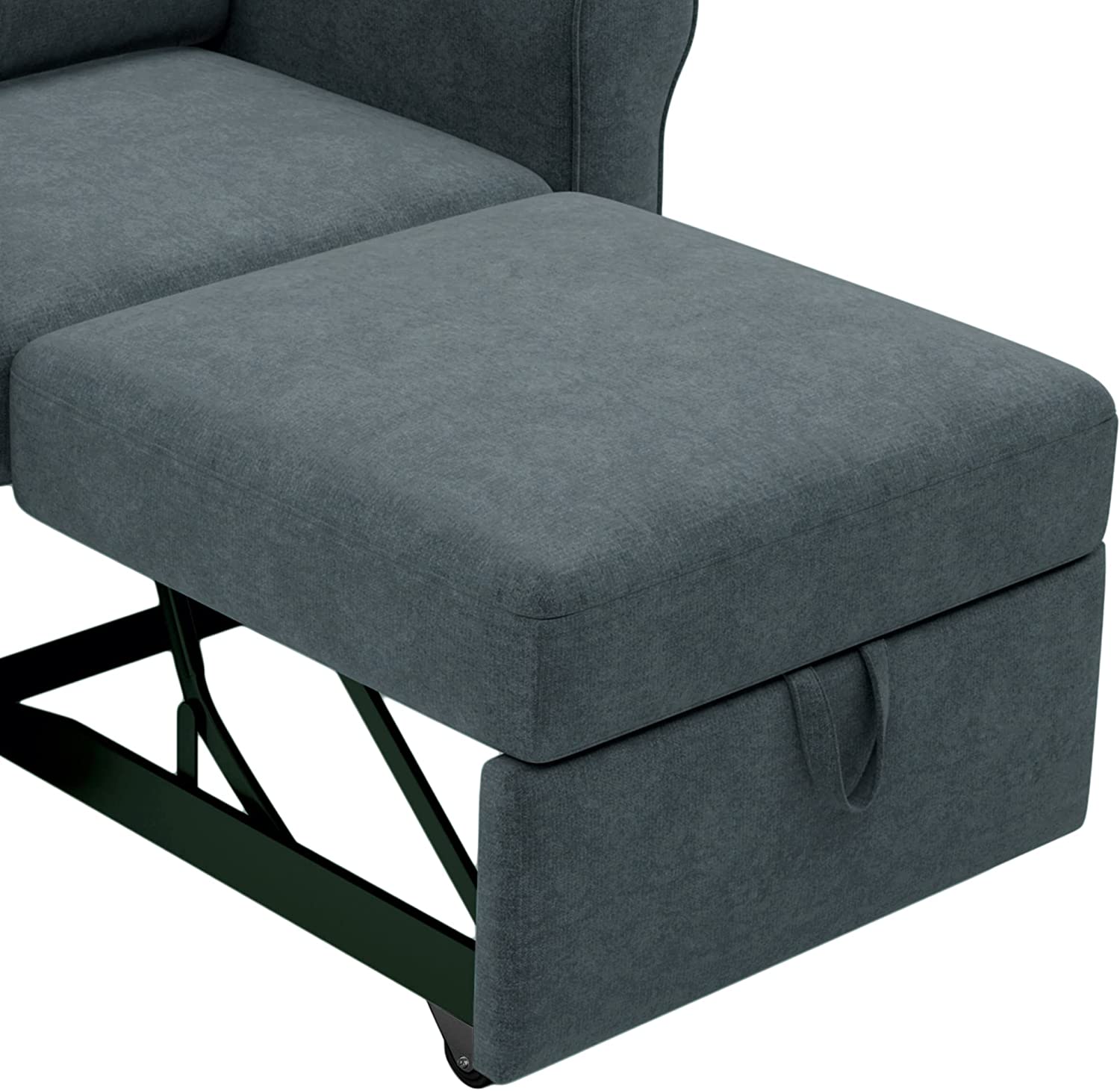 Pull Out Sleeper Chair Convertible Chair To Bed 3-In-1 Single Sofa Bed, Dark Blue