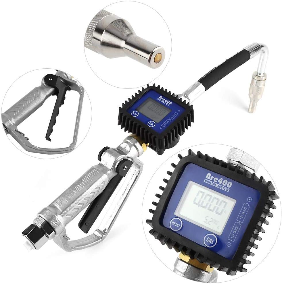 Digital Oil Control Valve Meter Nozzle, 1/2 inch NPT Inlet Pressure 1500 Psi 100 Bar Digital Fuel Oil Lubricant Nozzle Fueling Nozzle with Flow Meter