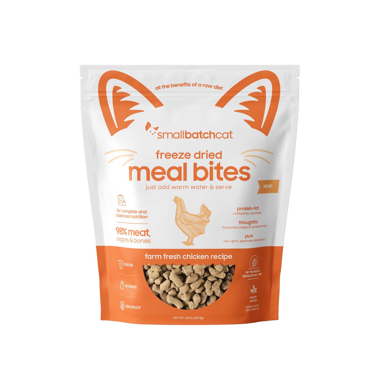 Smallbatch Freeze-Dried Chicken Cat Meal Bites-10 oz - Pet Supplies online store