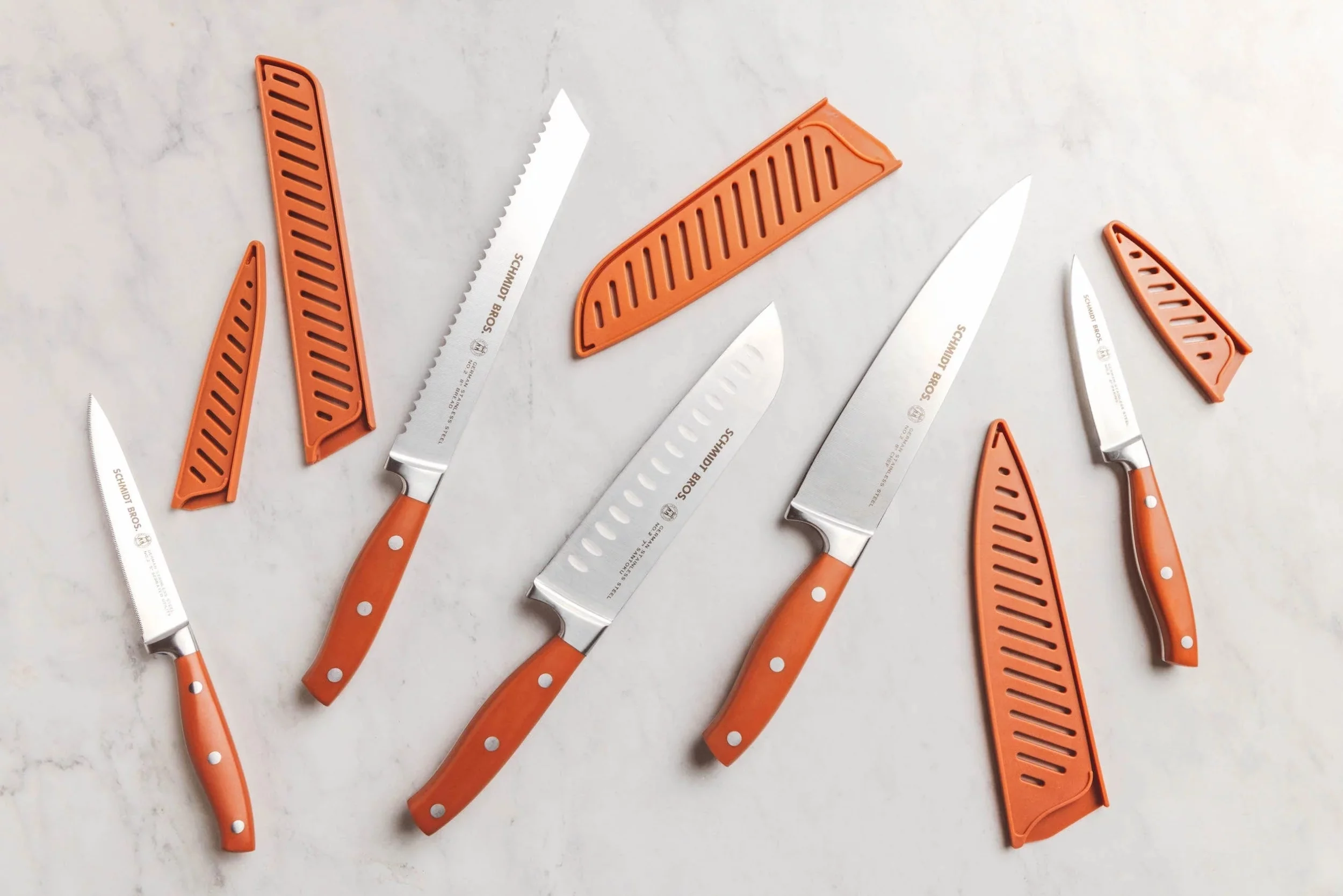 Schmidt Brothers™ Cutlery 10-Piece Knife Set, Sheaths Included (Assorted Colors)