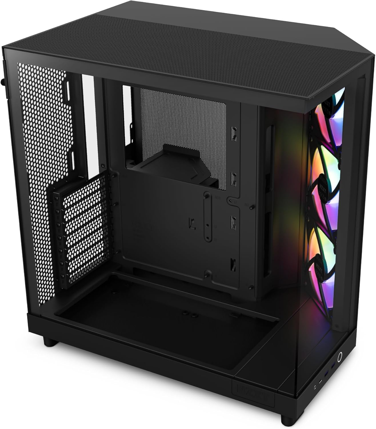 NZXT H6 Flow RGB Mid-Tower Airflow Case with 3 RGB Fans, Panoramic Glass Panels, Cable Management & 360mm AIO CPU Liquid Cooler with Customizable LCD Display, High-Performance Pump, 3 Fans