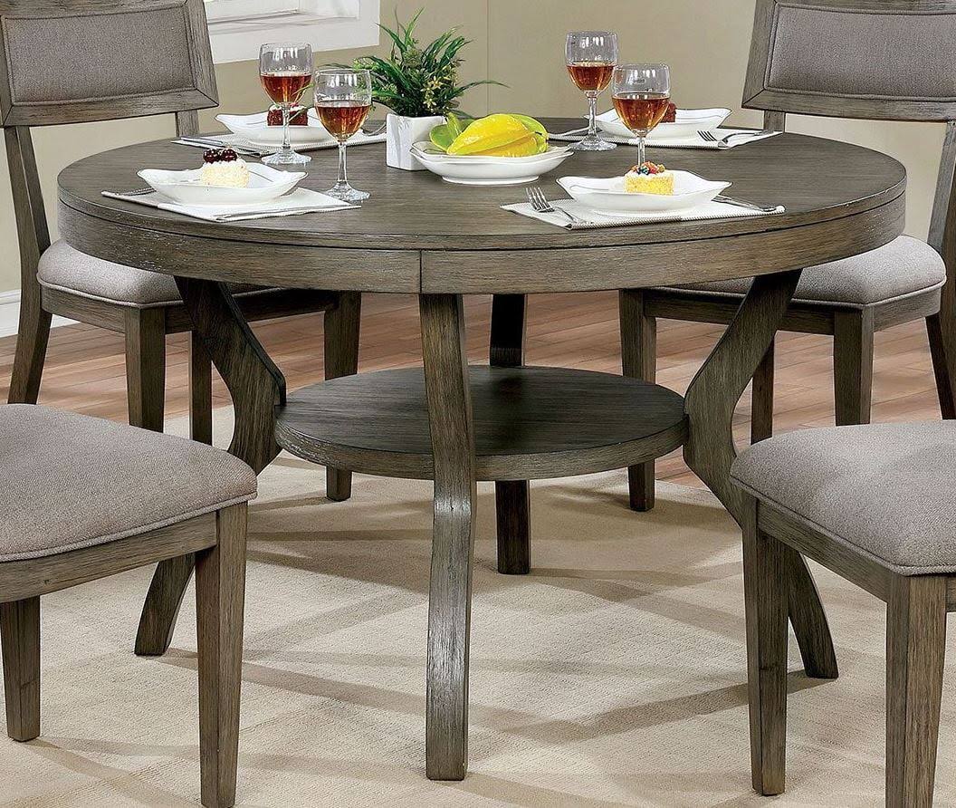 Furniture of America Leeds Gray Round Dining Table