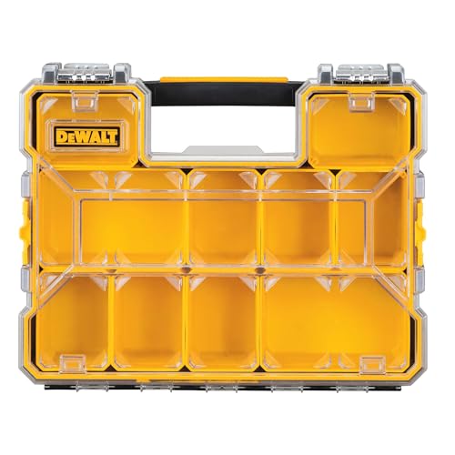 DEWALT Small Parts Organizer, Hardware Storage Box with Removable Dividers, 10-Compartment (DWST14825)